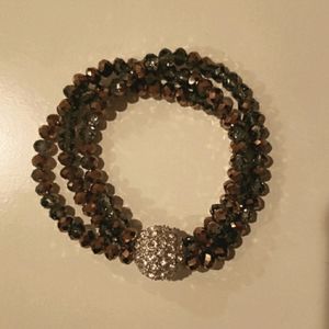New set of three sparking brown bracelets